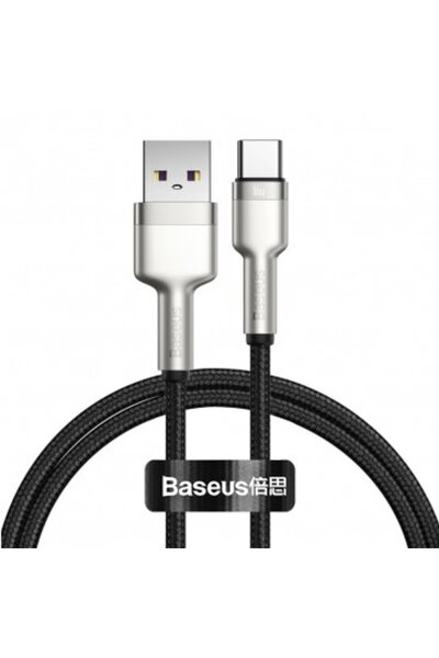 Baseus Cafule Metal Series USB-A - USB-C Data and Charging Cable, 66W, 1m, Black