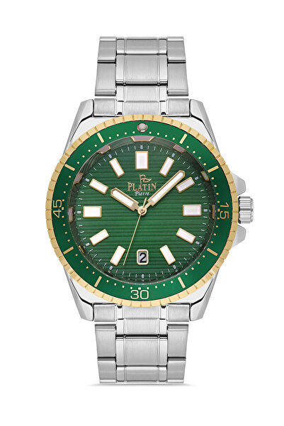 Platin Pierre Sa-Pl-1221Ga-D10 Steel Cord Calendar Men's Wristwatch