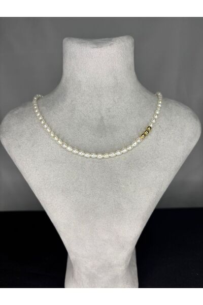 Tasarım GERÇEK İNCİ VE 14 AYAR ALTIN TOPLU CHOKER KOLYE