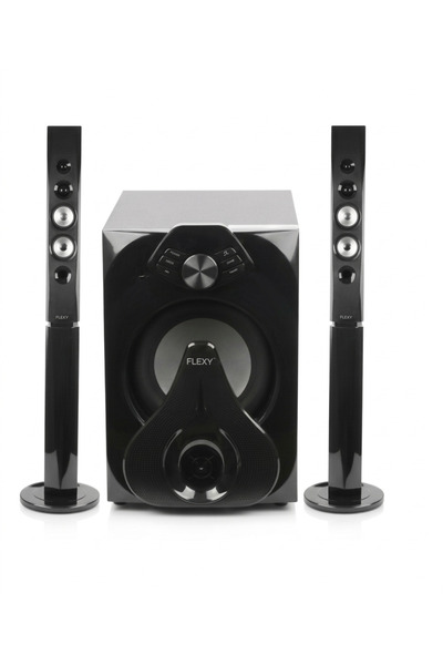 flexy نظام مسرح منزلي 2.1، 18000 PMPO، بلوتوث، دولبي، LED، USB، FM، جهاز تحكم...