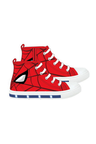 SPIDERMAN High-top canvas sport shoes with lights, Red