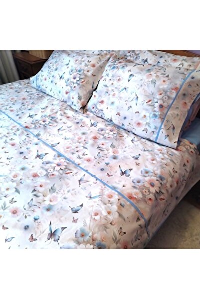 Casa Bucuriei Set lenjerie cu paspoal, model Eva, 6 piese, cearsaf pat 260/28...
