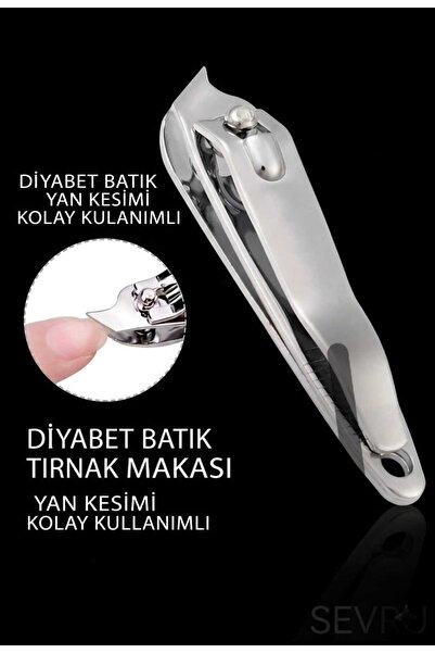 SEVRU Tırnak Makası Profesyonel Eğimli Sivri Uçlu Yan Kesimli Tırnak Batık Te...