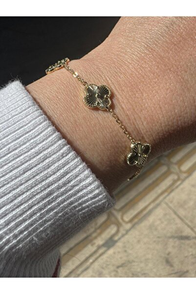 ELİFCOSGUN AKSESUAR 14k kuyumcu model lazer kesim minimal yonca bileklik