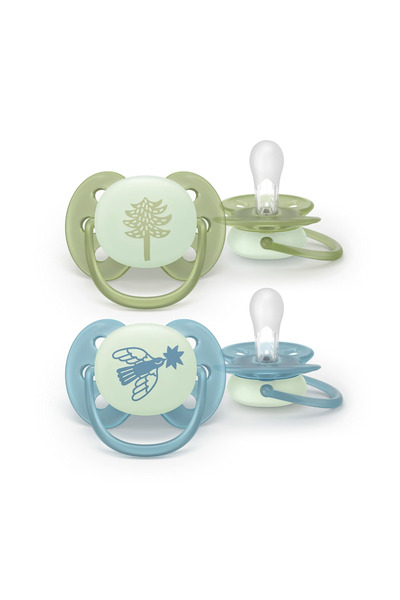 Philips Set 2 Suzete Avent SCF094/05, Ultra Soft Nighttime 18+ luni, 2 buc, p...