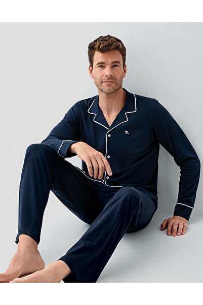 Arnetta Boxed Dowry Men's Shirt Pajama Set 100% Cotton