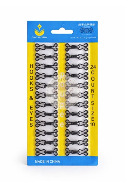 Kardelux Σετ μεταλλικών γάντζων και κλιπ Agraf - Μαύρο χρώμα 24 ζεύγη Νο:10 (...