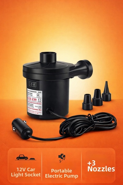MUBX Car Lighter Inflator Pump, Pool Mattress Pump, 3-Head Inflator Pump