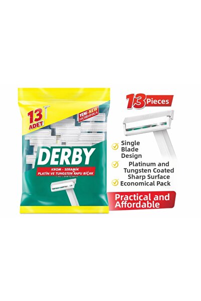 CT STONES Lame de ras Derby cu o singură lamă, 1 pachet de 13 bucăți, cu acop...