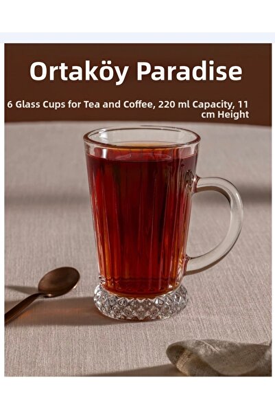 ORTAKÖYCENNETİ Madeleine Model Rayan Brand 6-Piece Tea Cup Set Transparent - ...