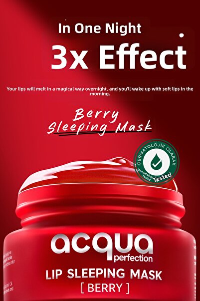 Acqua Perfection قناع الشفاه الليلي بنكهة التوت |   قناع الشفاه المُرمِّم وال...