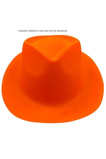 partidolu Plastic Orange Color B Laceless Cowboy Hat for Show Children 1 Piece