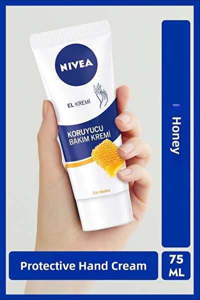 NIVEA كريم العناية باليدين الواقي من شمع العسل 75 مل - لا يشعر بالدهون، برائح...