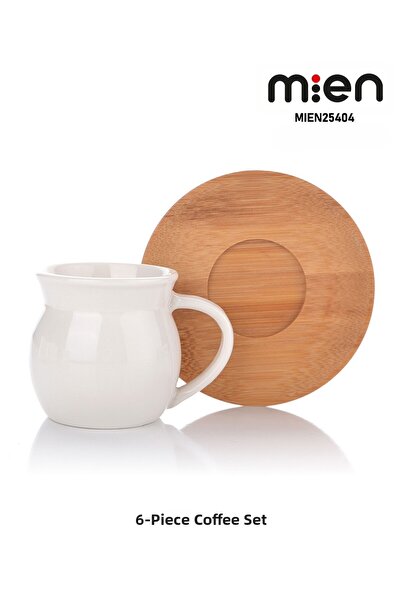 MİEN مجموعة أكواب من الخيزران مكونة من 6 أشخاص