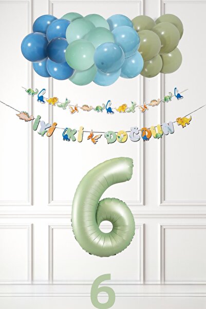 PEKSHOP Dinosaur Concept Birthday Balloon Chain Ρετρό θέμα δεινοσαύρων Μπαλόν...