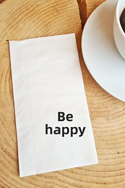 PEKSHOP Presentation Napkin Paper Napkin with the Words'Be Happy'