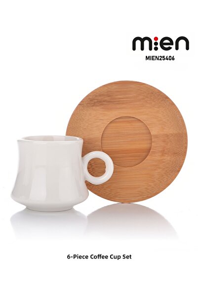 MİEN مجموعة أكواب من الخيزران مكونة من 6 أشخاص