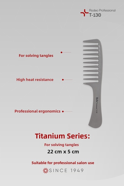 Rodeo Professional Χτένα ξεμπλέγματος μαλλιών από τιτάνιο T-130