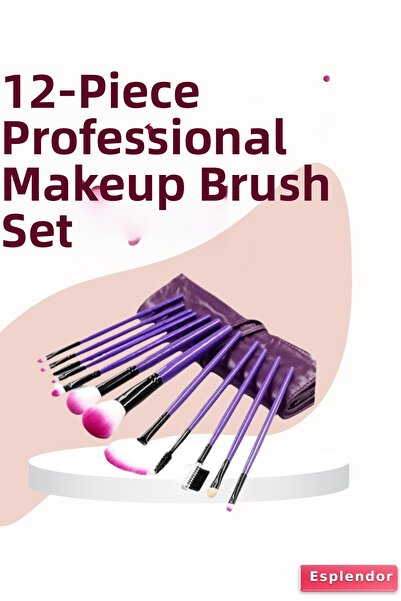 esplendor Set of 12 Makeup Brushes Made of Soft Fiber Bristles for Eyeshadow ...
