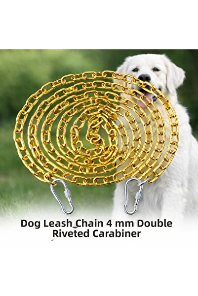 Vi Caro 7 Meters Sari Dog Tie Chain 4 mm Leash with 2 Screw Carabiners Steel ...