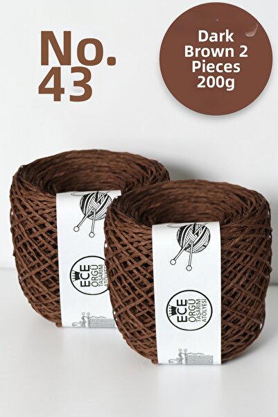 Ece Örgü Tasarım Atölyesi Dark Brown (No. 43), Paper Bag String (200 Gr.)