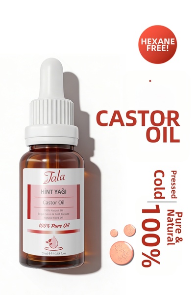 Tala زيت الخروع زيت الخروع 100% نقي وطبيعي معصور على البارد 20 مل