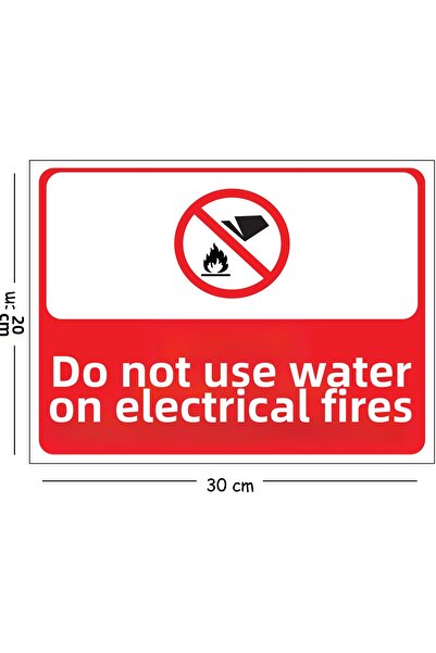 Mayeka Metal Electrical Fires Extinguish with Water 20X30 cm A4 Warning Work ...
