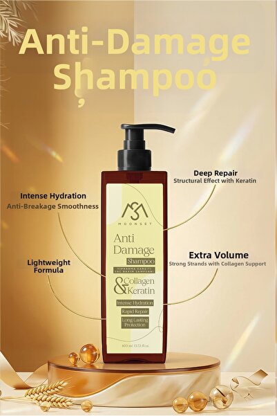 moonset شامبو عشبي مغذي ومرمم للعناية بالشعر التالف والجاف والمعالج