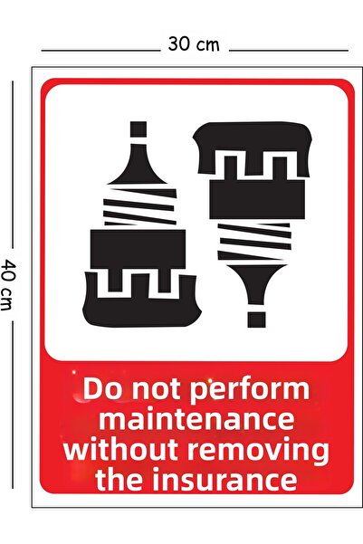 Mayeka Maintenance Without Removing Metal Fuses 30X40 cm A3 Warning Work Safe...