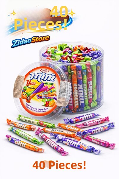 Emrah Gültekin 40 Pieces of Mini Candy Fruity Soft Candy Mixed Mini Yum Econo...