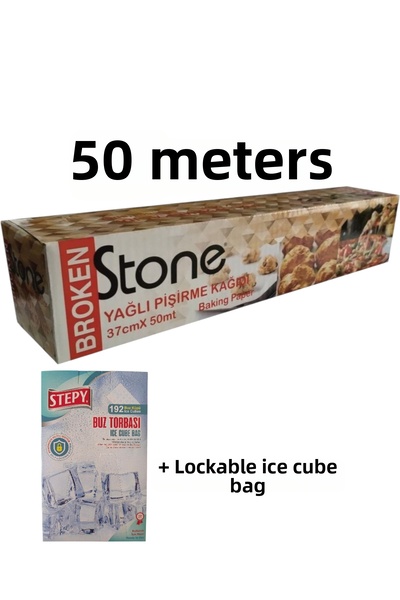 KMS HOME Broken Stone Greaseproof Baking Paper 37 cm X 50 Meters Greaseproof ...