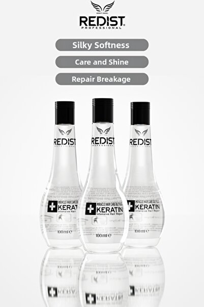 Redist مجموعة زيت الكيراتين الثلاثية - علاج مرمم ومغذي للشعر التالف
