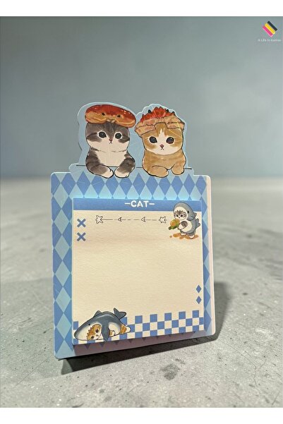 a life in games Αυτοκόλλητο χαρτί σημειώσεων με γάτες και κουνέλια – Χαριτωμέ...