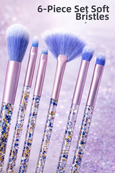 Pia Professional Makeup Brush Set - Wide Head Makeup Brush Set of 6