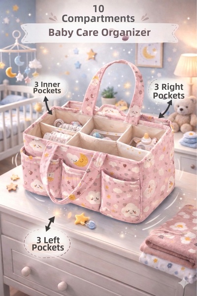 MorPort وردي 61 - حقيبة للعناية بالطفل سهلة النمط ومحمولة