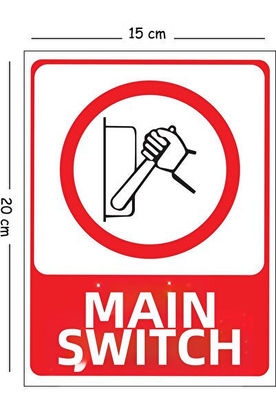 Mayeka Metal Main Switch 15X20 cm Warning Work Safety Sign