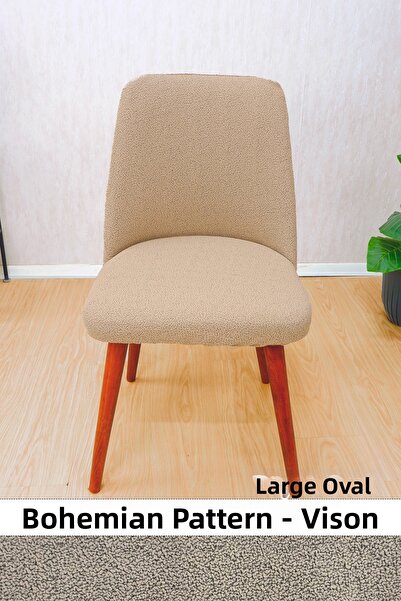 StarMall غطاء كرسي المطبخ - غطاء كرسي كبير بيضاوي الشكل بنمط رمل الليكرا قابل...