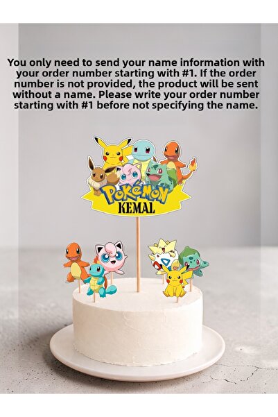 Sinem Gift Pokemon Concept Birthday - Pokemon Birthday - 6-Piece Cupcake Deco...