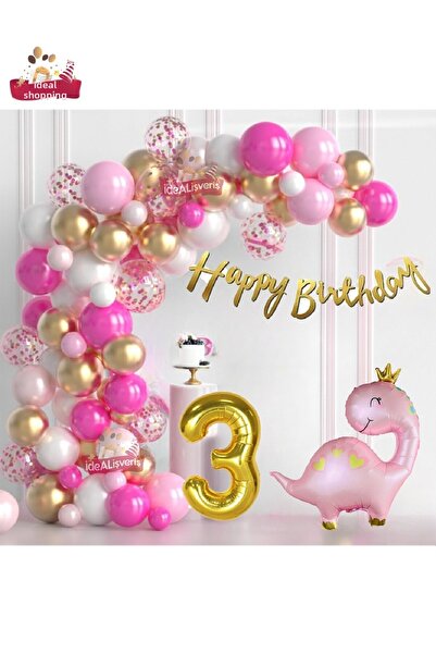 Laviyosa Πολυτελές ροζ αλουμινένιο μπαλόνι δεινοσαύρου με ροζ χρυσό και λευκό...