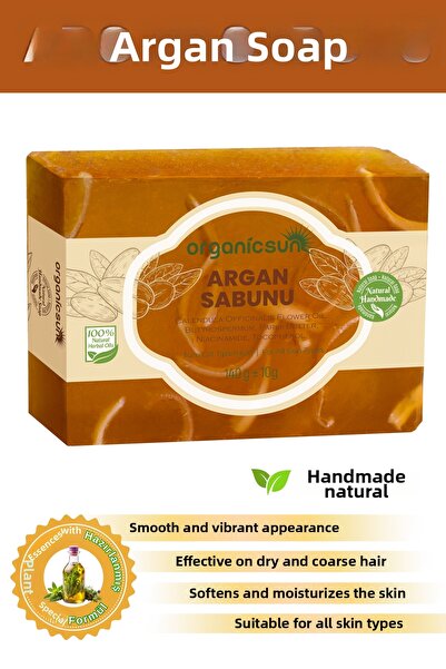 Organicsun Natural Argan Soap 140 Gr - for All Skin Types - Moisturizing and ...