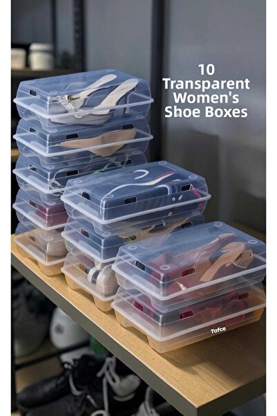 tafce 10 τεμάχια Γυναικεία/Κουτιά παπουτσιών Διαφανής οργάνωση παπουτσιών