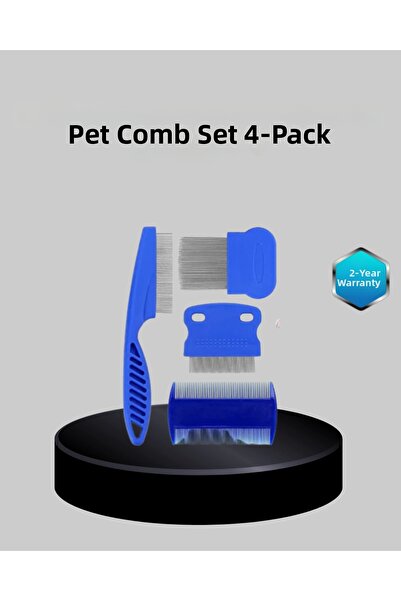 Twin Store Mey Import ®   Pet Hair Grooming Set – 4-Piece Stainless Steel Pla...