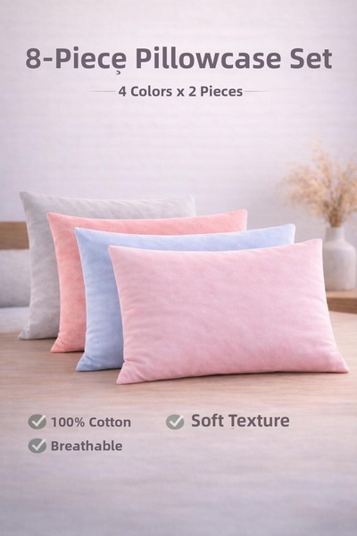 Koi Home Covered Pillowcase 100% Cotton 50X70 / Envelope Closure Pillowcase 5...