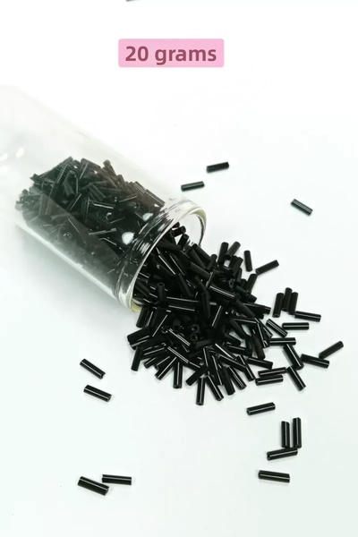 TAEYU خرز قطع أنابيب طويلة قطر 2 ملم طول 10 ملم - 20 جرام - أسود