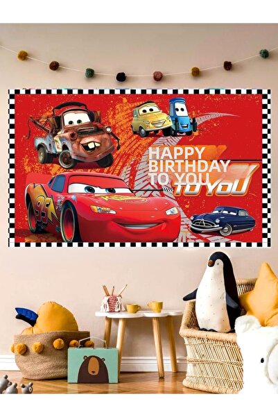 Laviyosa Ειδικό σκηνικό με θέμα το αυτοκίνητο για πάρτι γενεθλίων 60x100 Πανό...