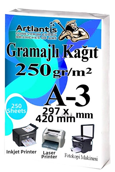 Artlantis ورق تصوير فوتوغرافي بوزن A3، 250 قطعة، 250 جرام، ورق شهادات، ورق طب...