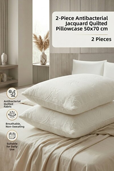 Morlay 2 Pieces Jacquard Pillow Mattress Protector 50X70 cm Breathable Anti-S...