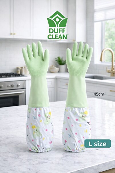 DUFF CLEAN قفازات غسيل الأطباق القياسية مقاس L، قفازات منزلية متينة مقاومة للماء