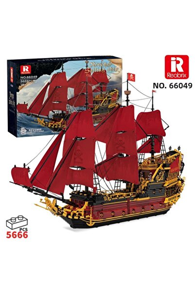 REOBRIX 66049 Queen Anne's Revenge Ship Creative Building Block Set Building ...