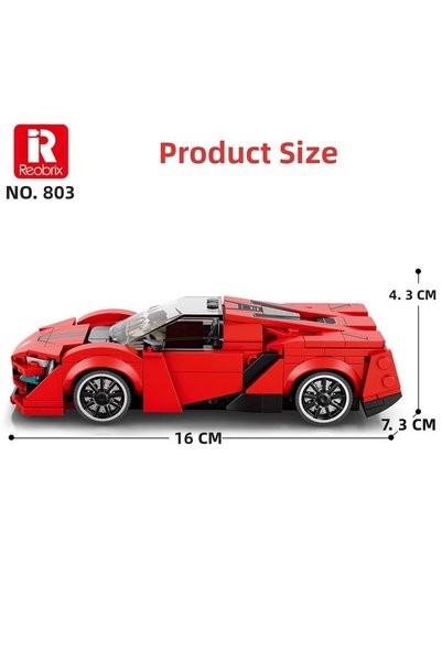 REOBRIX Creator 803 Lykan Sports Car Creative Building Block Set Building Blocks - 301 Pieces